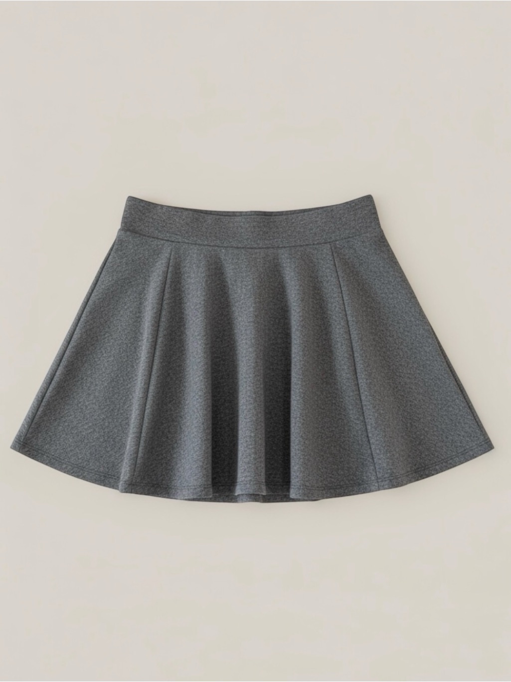 H&M A-Line Mini Circle Skater Skirt | Gray Melange | Women’s Size Xs